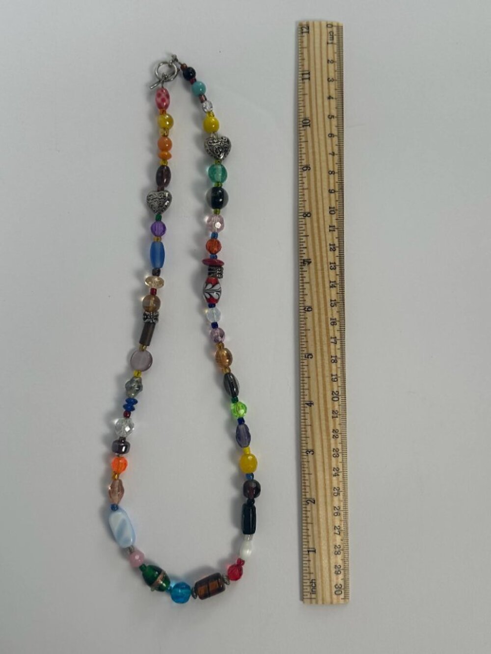 Handmade Colorful Beaded Necklace | Eclectic Artisan Glass Beads - Picture 9 of 9